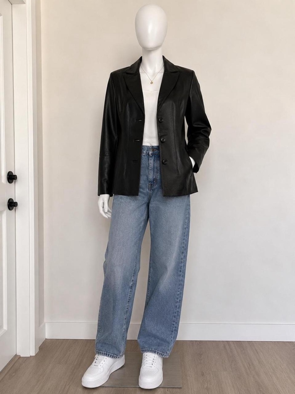 East 5th Genuine Leather Black Blazer Jacket Women’s Large Vintage Style - Picture 2 of 8